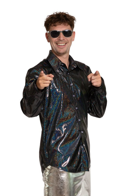 Disco 70S Shirt Zwart Heren van Partychimp koop je bij Partywinkel