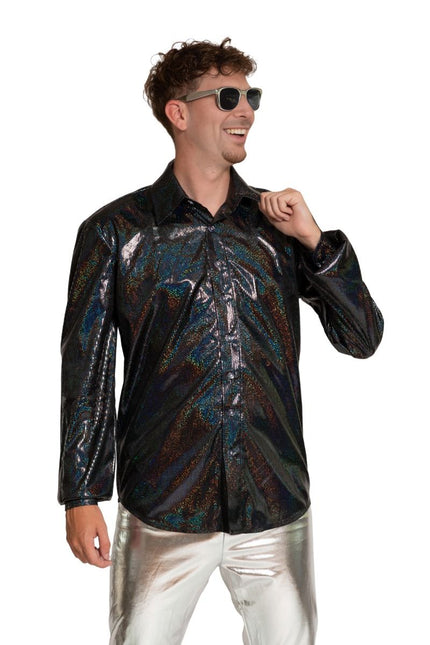 Disco 70S Shirt Zwart Heren van Partychimp koop je bij Partywinkel