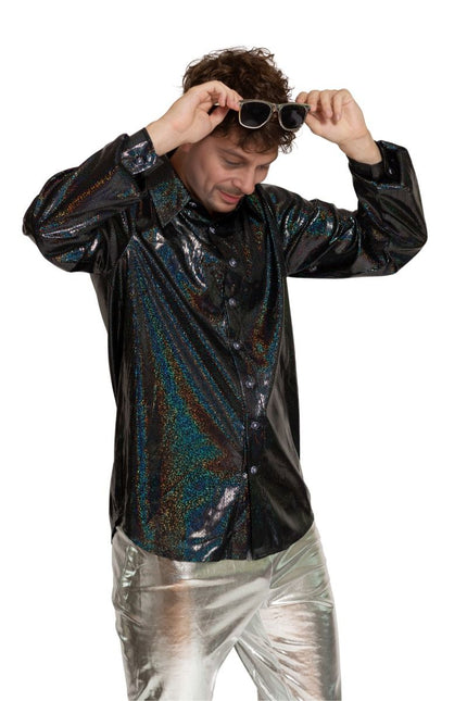 Disco 70S Shirt Zwart Heren van Partychimp koop je bij Partywinkel