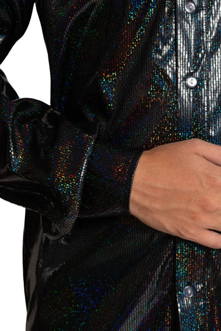 Disco 70S Shirt Zwart Heren van Partychimp koop je bij Partywinkel
