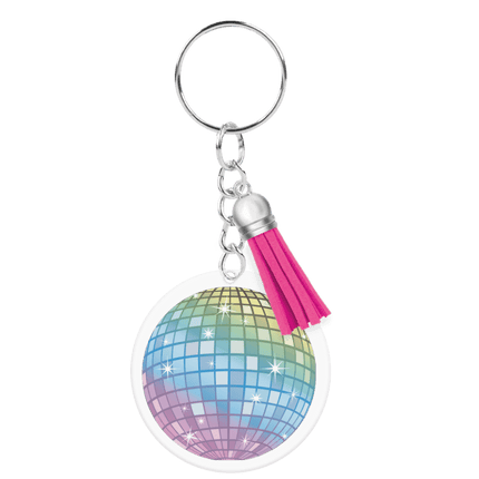 Disco 70S Sleutelhanger Discobol Acryl 13,5cm van Paper Dreams koop je bij Partywinkel