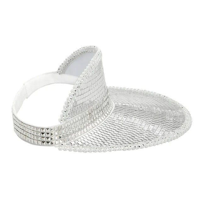 Disco 70S Zonneklep Zilver Pailletten van Boland koop je bij Partywinkel