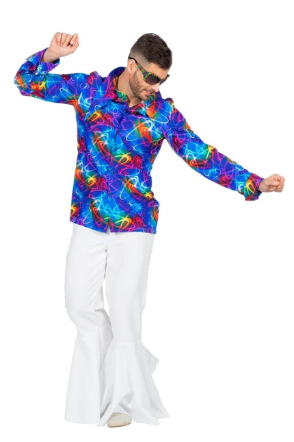 Disco Blouse Gekleurd van Wilbers & Wilbers koop je bij Partywinkel