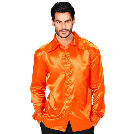 Disco Blouse Oranje Heren van Widmann koop je bij Partywinkel