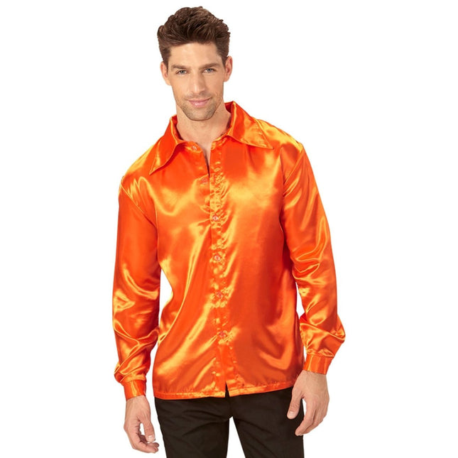 Disco Blouse Oranje Heren van Widmann koop je bij Partywinkel