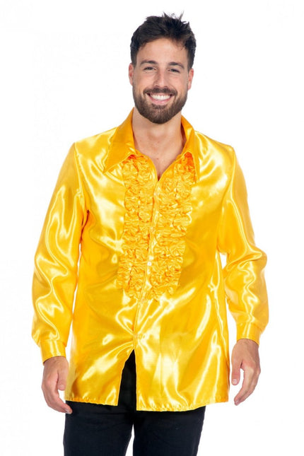Disco Blouse Ruches Geel van Wilbers & Wilbers koop je bij Partywinkel
