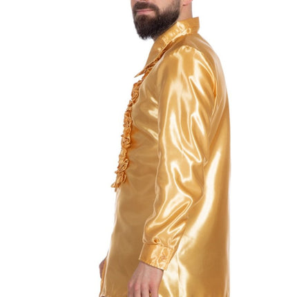 Disco Blouse Ruches Goud van Wilbers & Wilbers koop je bij Partywinkel