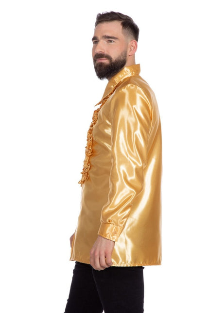 Disco Blouse Ruches Goud van Wilbers & Wilbers koop je bij Partywinkel