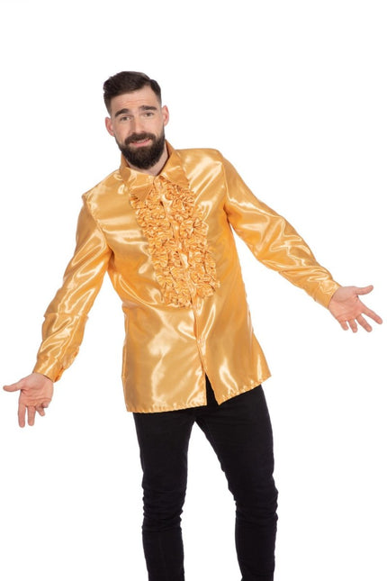 Disco Blouse Ruches Goud van Wilbers & Wilbers koop je bij Partywinkel