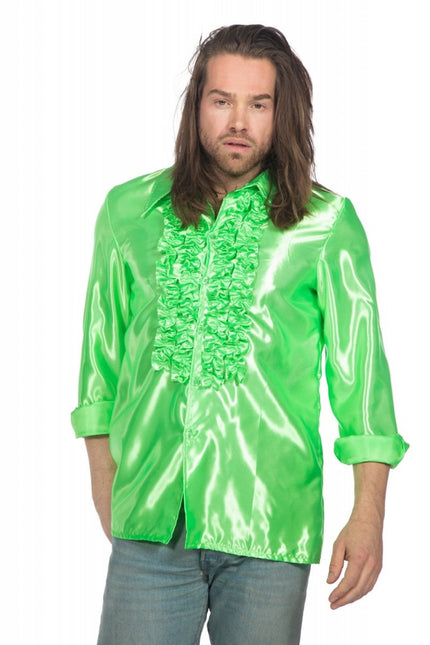 Disco Blouse Ruches Groen van Wilbers & Wilbers koop je bij Partywinkel