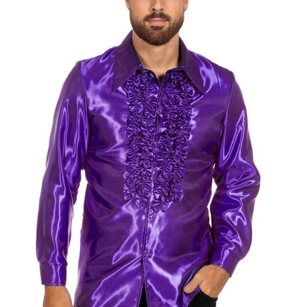 Disco Blouse Ruches Paars van Wilbers & Wilbers koop je bij Partywinkel