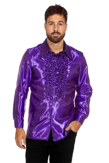 Disco Blouse Ruches Paars van Wilbers & Wilbers koop je bij Partywinkel