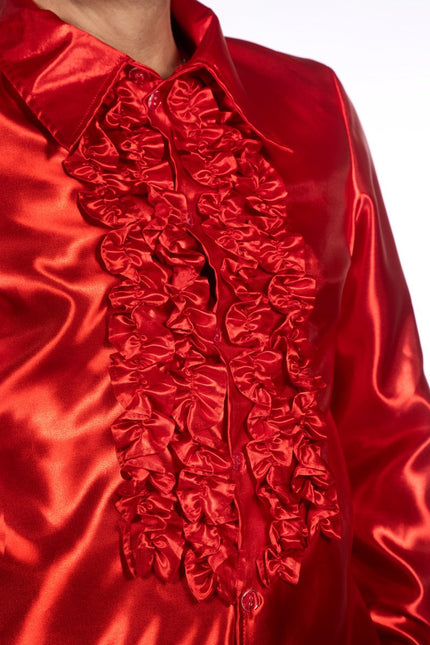 Disco Blouse Ruches Rood van Wilbers & Wilbers koop je bij Partywinkel