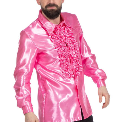 Disco Blouse Ruches Roze van Wilbers & Wilbers koop je bij Partywinkel