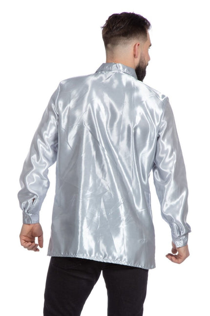 Disco Blouse Ruches Zilver van Wilbers & Wilbers koop je bij Partywinkel