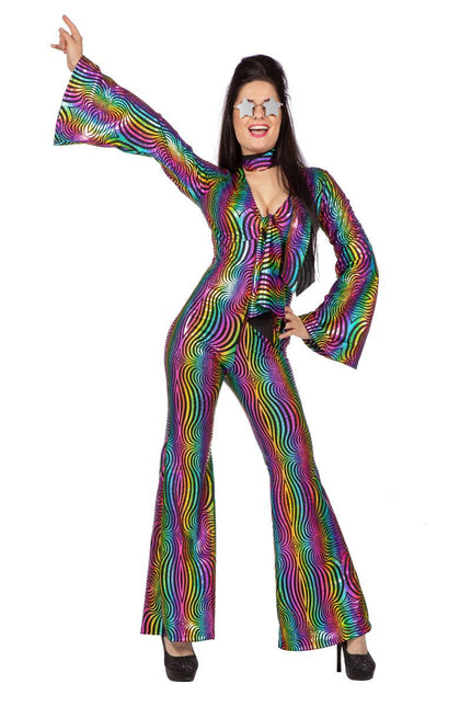 Disco Pak Gekleurd Dames Holografisch van Wilbers & Wilbers koop je bij Partywinkel