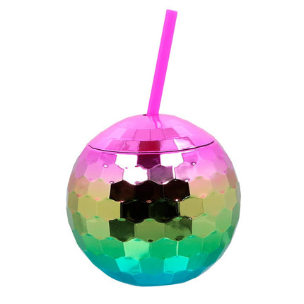 Disco Regenboog Bekers Met Rietje van Boland koop je bij Partywinkel