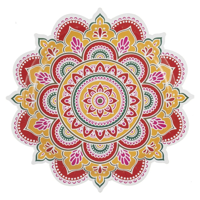 Diwali Borden 27cm 8st van Ginger Ray koop je bij Partywinkel