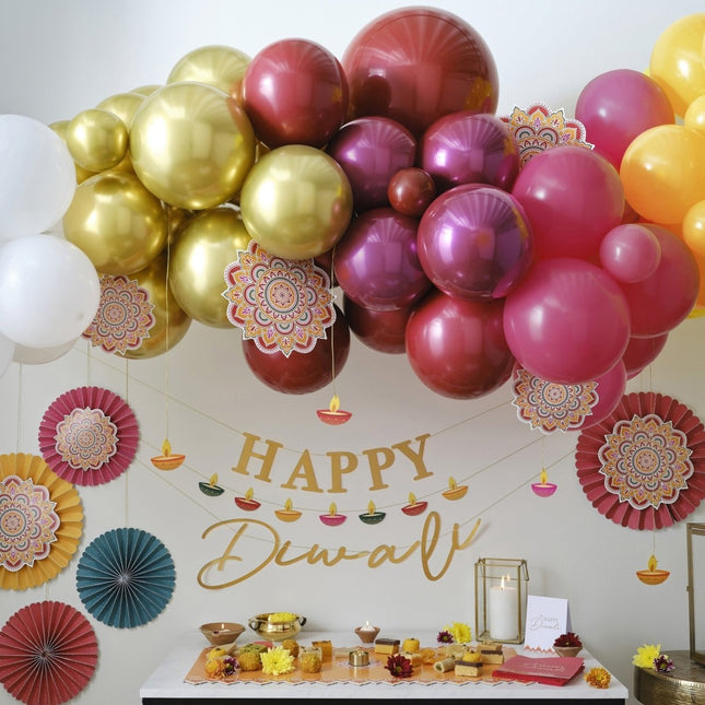 Diwali Papieren Waaiers 5st van Ginger Ray koop je bij Partywinkel