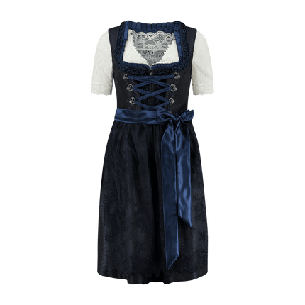 Donkerblauwe Dirndl Jurk Oktoberfest Dames 2 Delig van Haus Huberts koop je bij Partywinkel