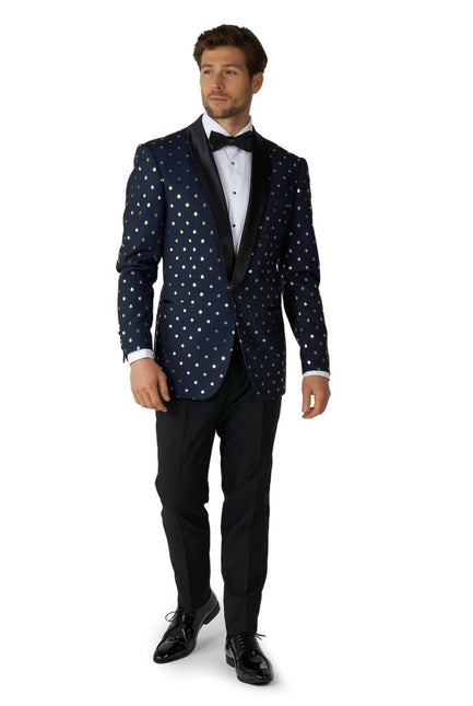 Donkerblauwe Goud Stip Smoking Heren OppoSuits van OppoSuits koop je bij Partywinkel