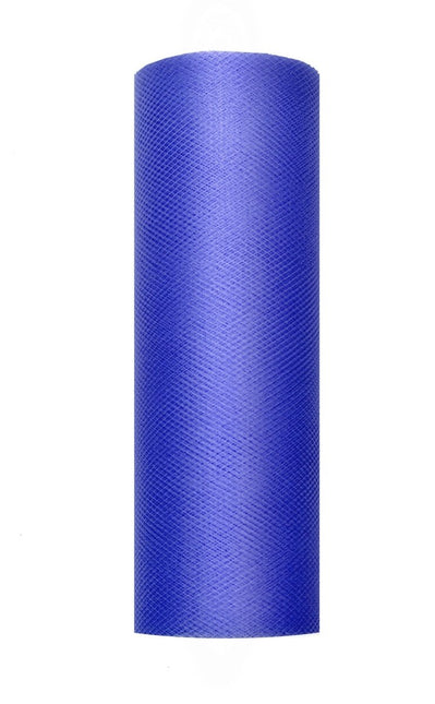 Donkerblauwe Tule Rol 15cm 9m van Partydeco koop je bij Partywinkel