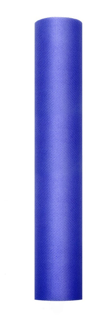 Donkerblauwe Tule Rol 30cm 9m van Partydeco koop je bij Partywinkel