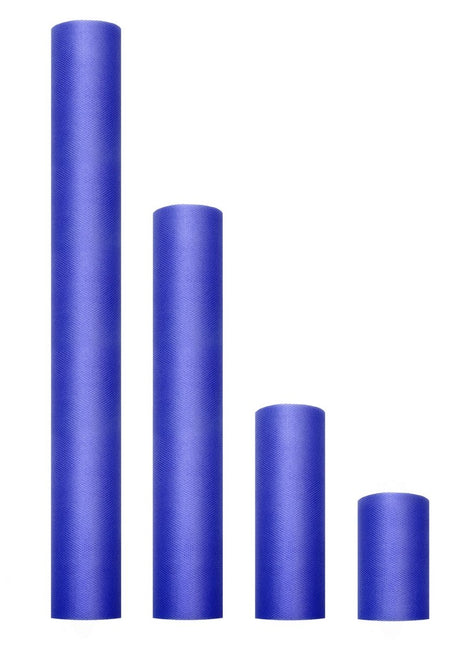 Donkerblauwe Tule Rol 30cm 9m van Partydeco koop je bij Partywinkel
