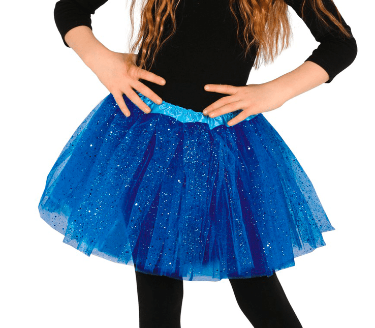 Donkerblauwe Tutu Glitter 30cm van Fiestas Guirca koop je bij Partywinkel