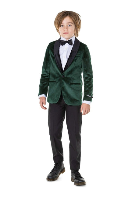 Donkergroen Velvet Blazer Jongen OppoSuits van OppoSuits koop je bij Partywinkel