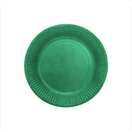 Donkergroene Borden Papier 23cm 16st van WeFiesta koop je bij Partywinkel