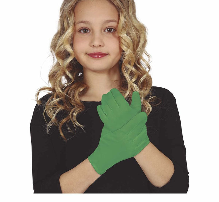Donkergroene Handschoenen Kind 17cm van Fiestas Guirca koop je bij Partywinkel