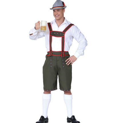 Donkergroene Lederhose Heren van Fiestas Guirca koop je bij Partywinkel