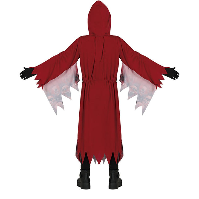 Doodshoofd Halloween Kostuum Kind Rood van Fiestas Guirca koop je bij Partywinkel