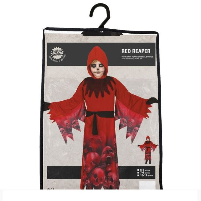 Doodshoofd Halloween Kostuum Kind Rood van Fiestas Guirca koop je bij Partywinkel