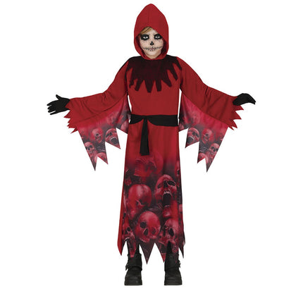 Doodshoofd Halloween Kostuum Kind Rood van Fiestas Guirca koop je bij Partywinkel