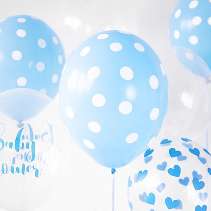 Doorzichtige Ballonnen Blauwe Hartjes van Partydeco koop je bij Partywinkel
