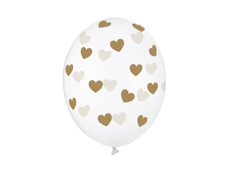 Doorzichtige Ballonnen Gouden Hartjes van Partydeco koop je bij Partywinkel