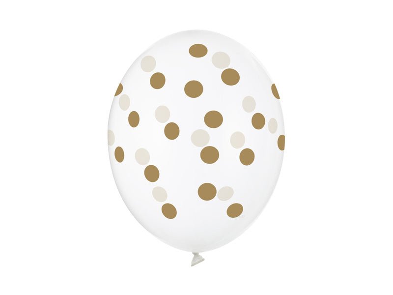 Doorzichtige Ballonnen Gouden Stippen van Partydeco koop je bij Partywinkel