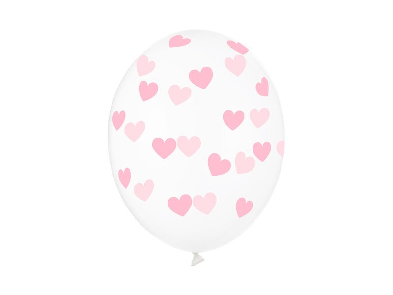Doorzichtige Ballonnen Lichtroze Hartjes van Partydeco koop je bij Partywinkel