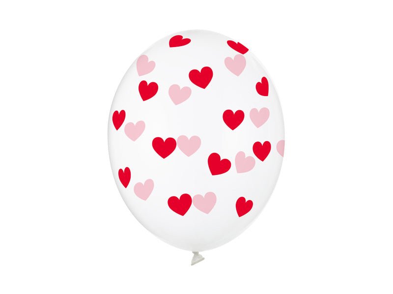 Doorzichtige Ballonnen Rode Hartjes van Partydeco koop je bij Partywinkel
