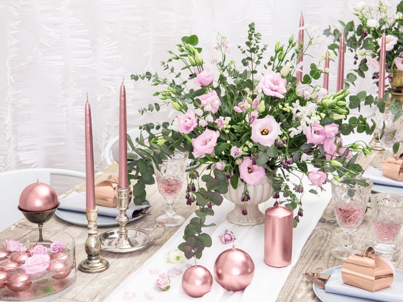 Drijfkaarse Rose Goud 4cm 50st van Partydeco koop je bij Partywinkel