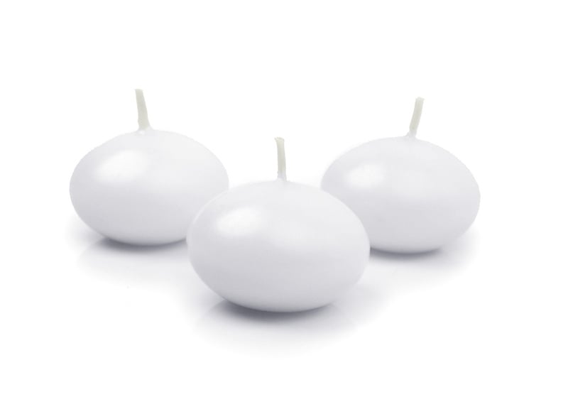 Drijfkaarsen Wit 5cm 10st van Partydeco koop je bij Partywinkel