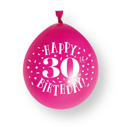 10ct Happy 30th Birthday 23cm Latex Balloons