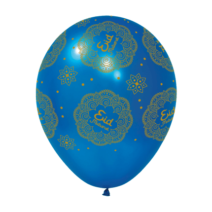 Eid Mubarak Ballonnen Paars Blauw 30cm 6st van WeFiesta koop je bij Partywinkel