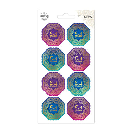 Eid Mubarak Stickers Paars Blauw van WeFiesta koop je bij Partywinkel