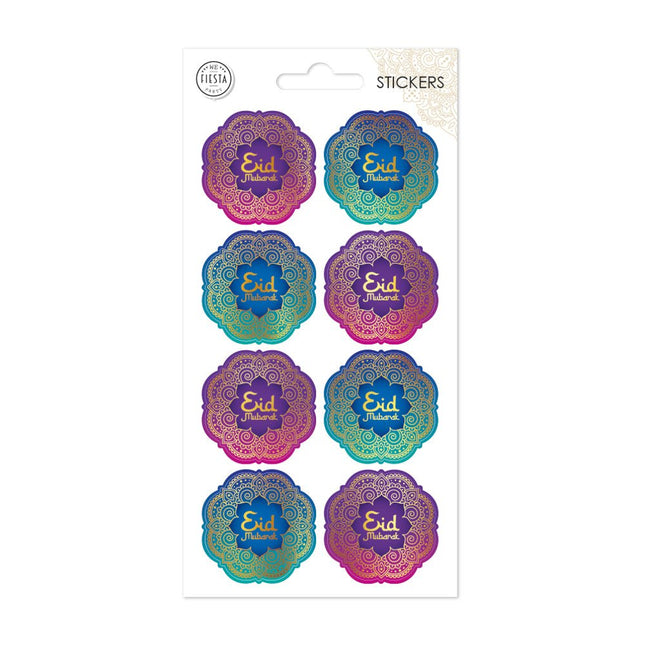 Eid Mubarak Stickers Paars Blauw van WeFiesta koop je bij Partywinkel