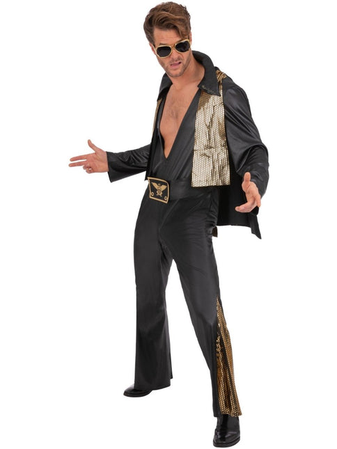 Elvis Black Jumpsuit Heren van Smiffys koop je bij Partywinkel