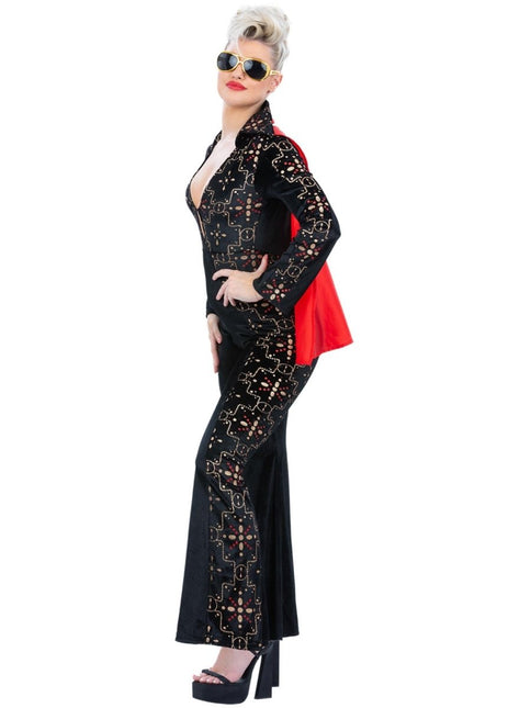 Elvis Black Rhinestone Kostuum van Smiffys koop je bij Partywinkel