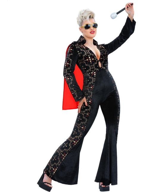Elvis Black Rhinestone Kostuum van Smiffys koop je bij Partywinkel